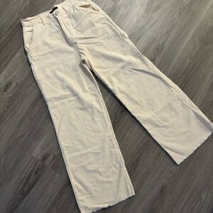 Forever 21 Cream Corduroy Pants Relaxed Fit